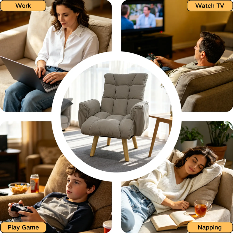 Rotatable Adjustable Back Lazy Sofa Lounge Chair by HouseOfZazla