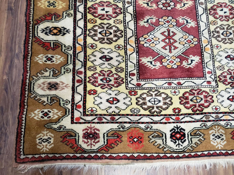 Turkish Caucasian Rug 4x7, Wool Turkish Talish Carpet, Geometric Rug by Jewel Rugs