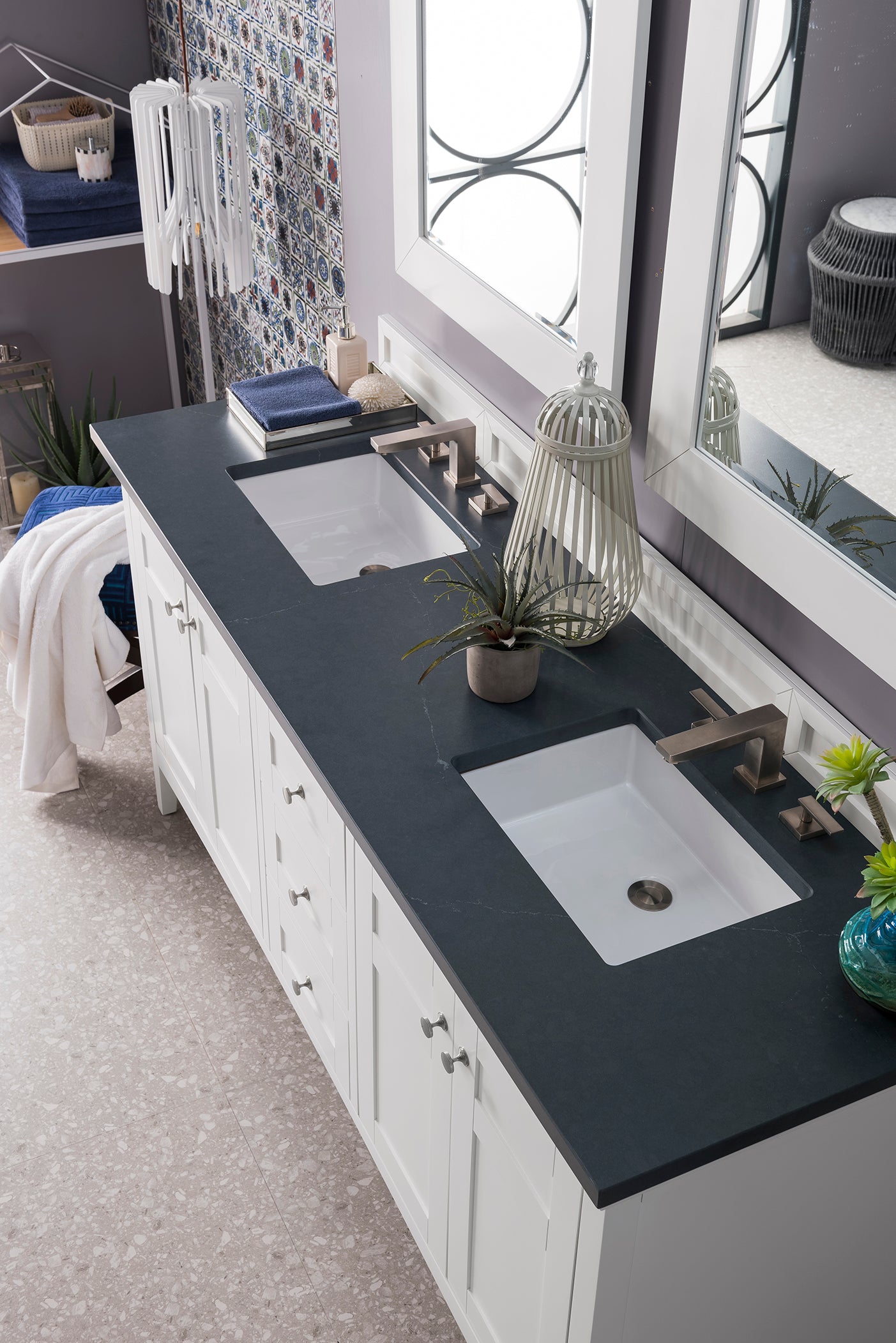 James Martin Palisades 72" Double Bathroom Vanity, Bright White, view 15
