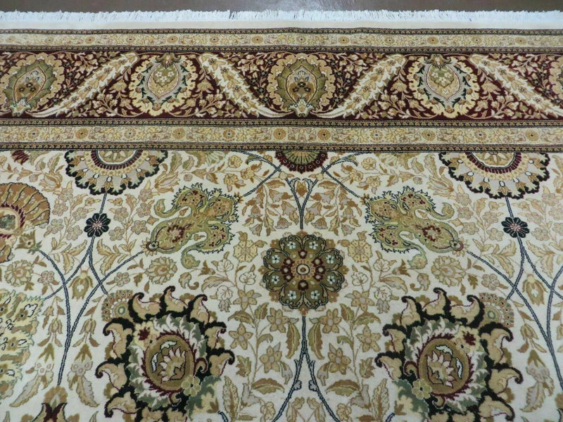 9' X 12' Vintage Handmade Wool Rug Pakistani Floral Design Nice Vegetable Dye by Jewel Rugs