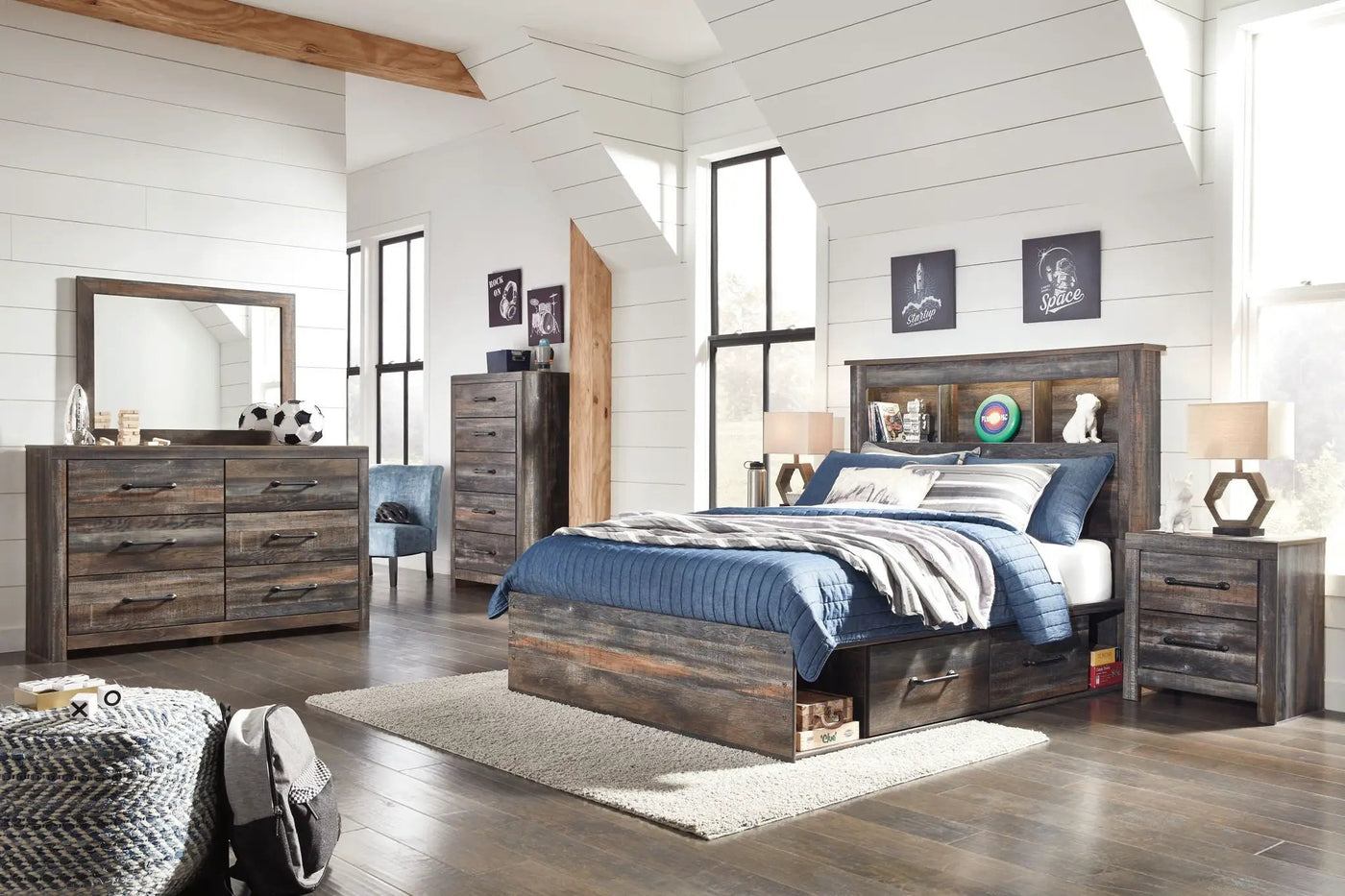Drystan - Panel Bookcase Bed by Unique Piece Furniture