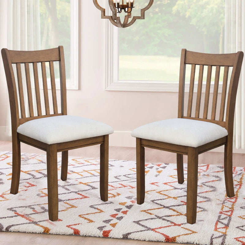 Modern Dining Chair, Wooden Back, Cushion Seats (Set of 2) by HouseOfZazla