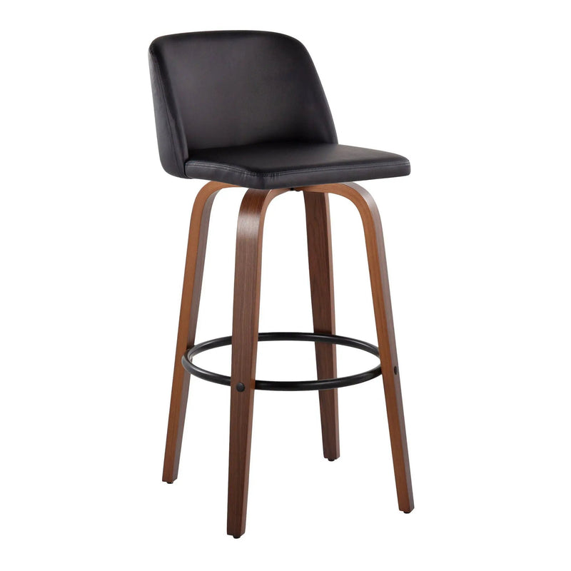 Toriano - Mid Century Modern Fixed Height Barstool Swivel And Round Footrest (Set of 2) by Unique Piece Furniture