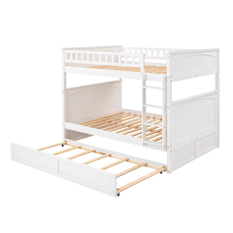 Bunk Bed With Twin Size Trundle, Guardrails by Unique Piece Furniture