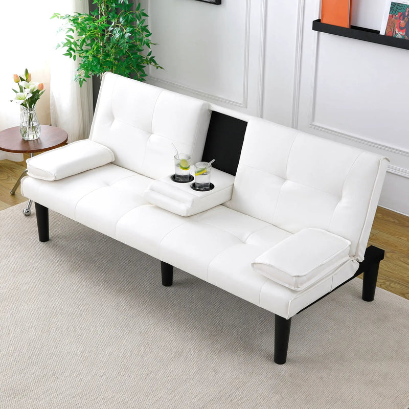 Sofa Bed With Foldable Design And Cup Holder by HouseOfZazla