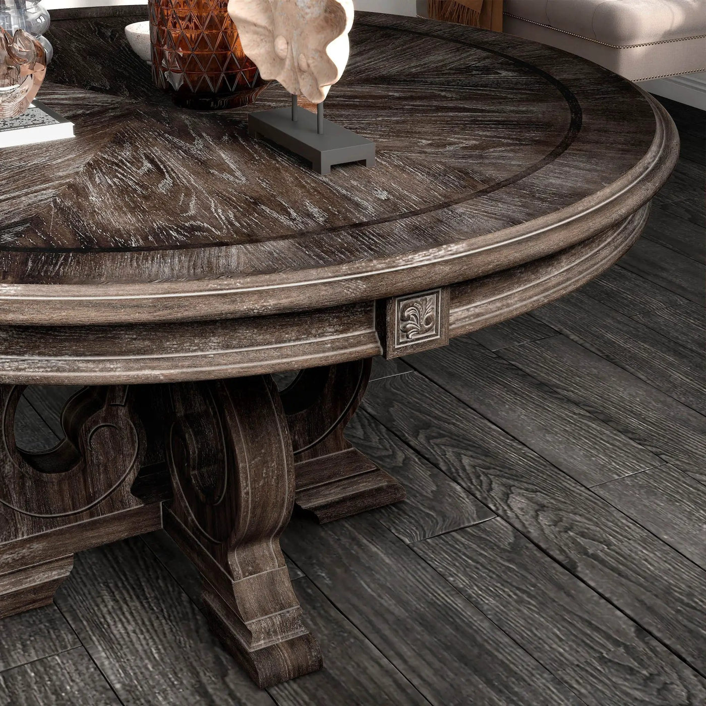 Elegant Dining Set Round Table And Side Chairs by HouseOfZazla