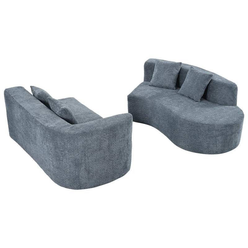 U_Style 132" Modern Sectional Sofa with Curved Design by HouseOfZazla