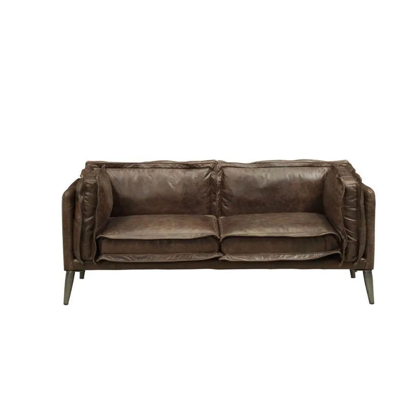 Porchester - Loveseat - Distress Chocolate Top Grain Leather by Unique Piece Furniture