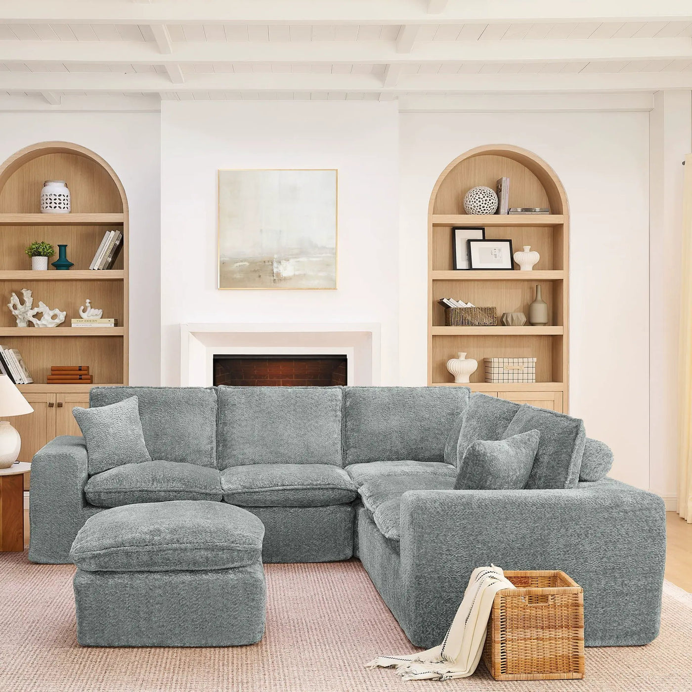 Sectional Sofa With Moveable Ottoman by Unique Piece Furniture