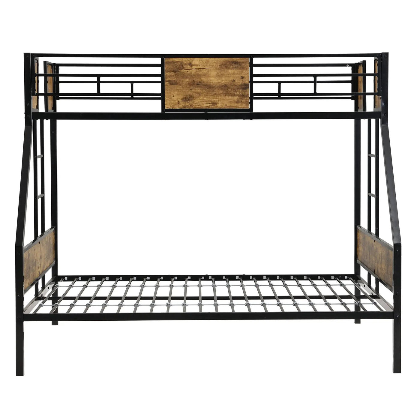 Modern Metal Bunk Bed With Side Ladders And Guardrail by Unique Piece Furniture