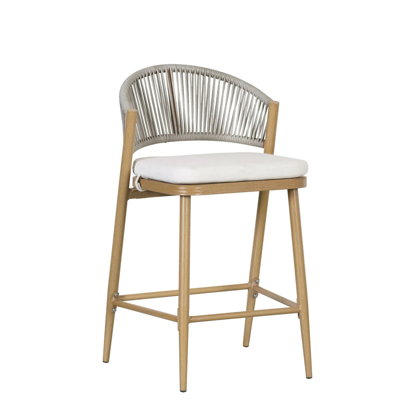 Outdoor 26" Counter Height Metal Frame Counter Stools With Scallop Shaped Backrest & Water Resistant Cushions by HouseOfZazla