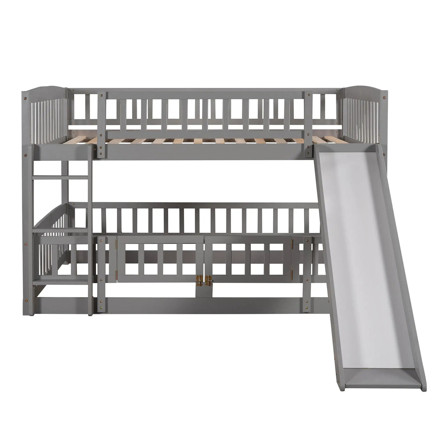 Low Bunk Bed With Slide, Fence And Ladder by Unique Piece Furniture