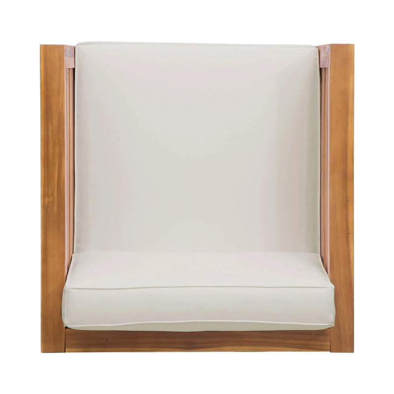 Outdoor Acacia Wood Patio Chair With Fabric Cushion by HouseOfZazla