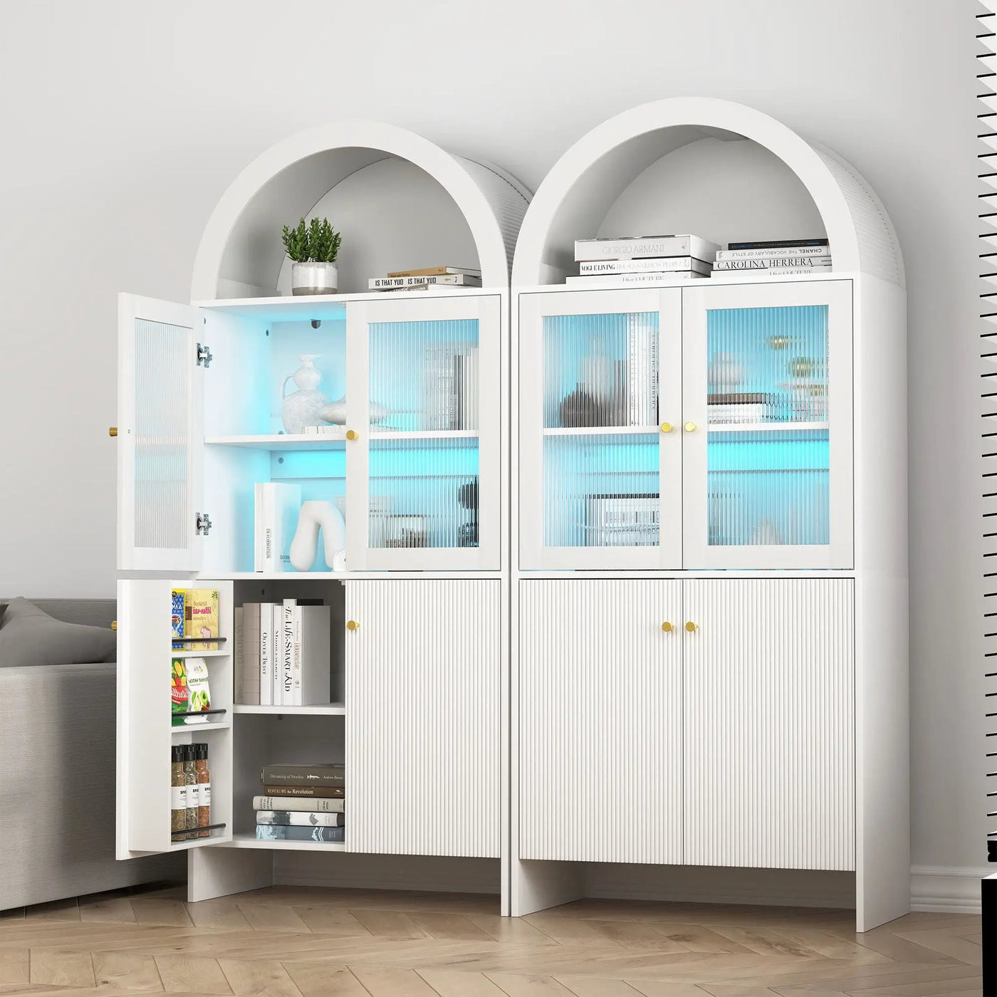 Modern Tech Inspired Dome Cabinet With LED Lighting by Unique Piece Furniture