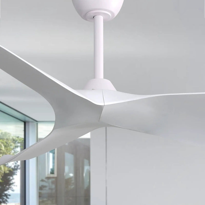 Indoor Ceiling Fan Without Light, 6 Speeds Reversible DC Motor, 3 ABS Blade Ceiling Fan White For Bedroom - White by HouseOfZazla