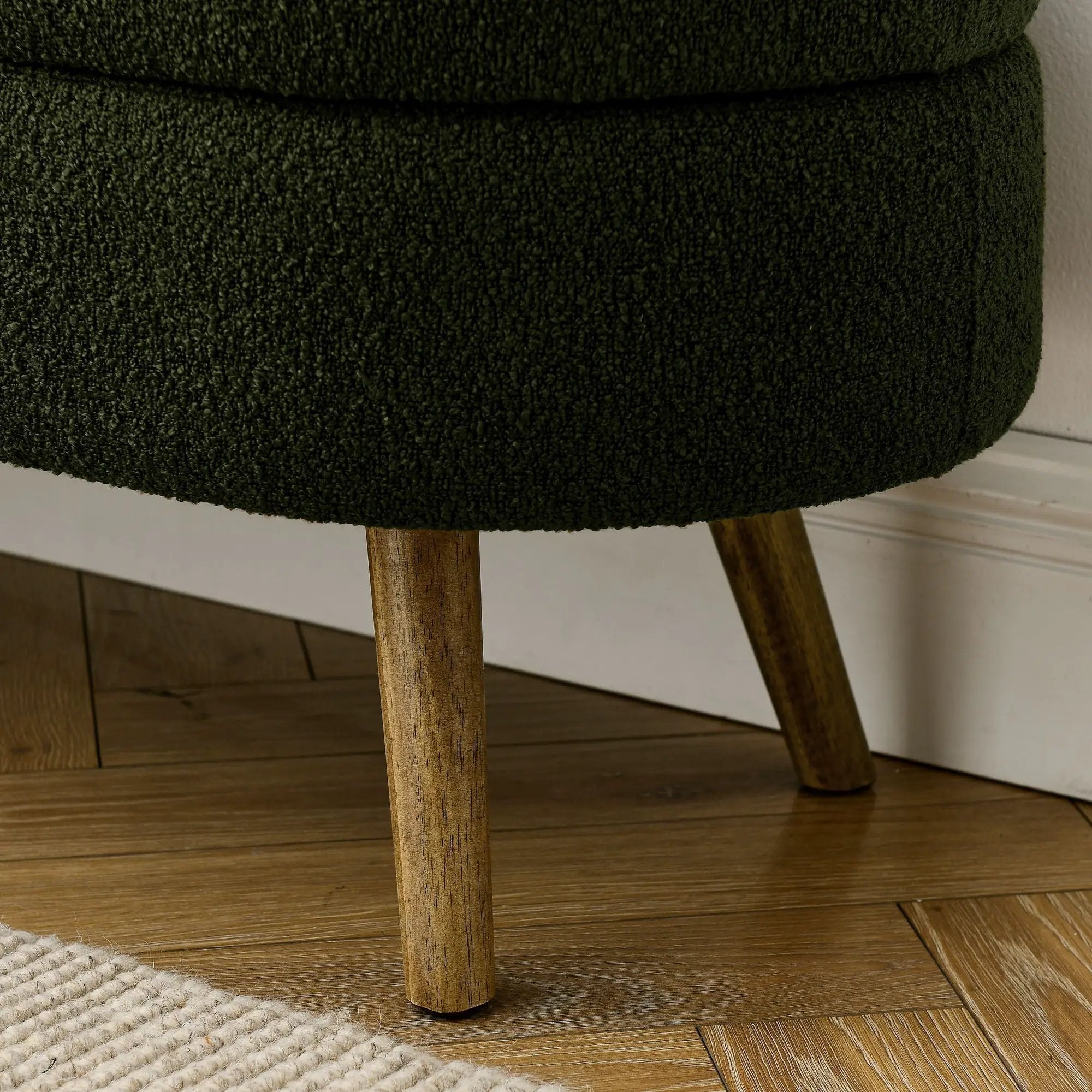 Ottoman Oval Storage Bench with Rubber Wood Legs by HouseOfZazla