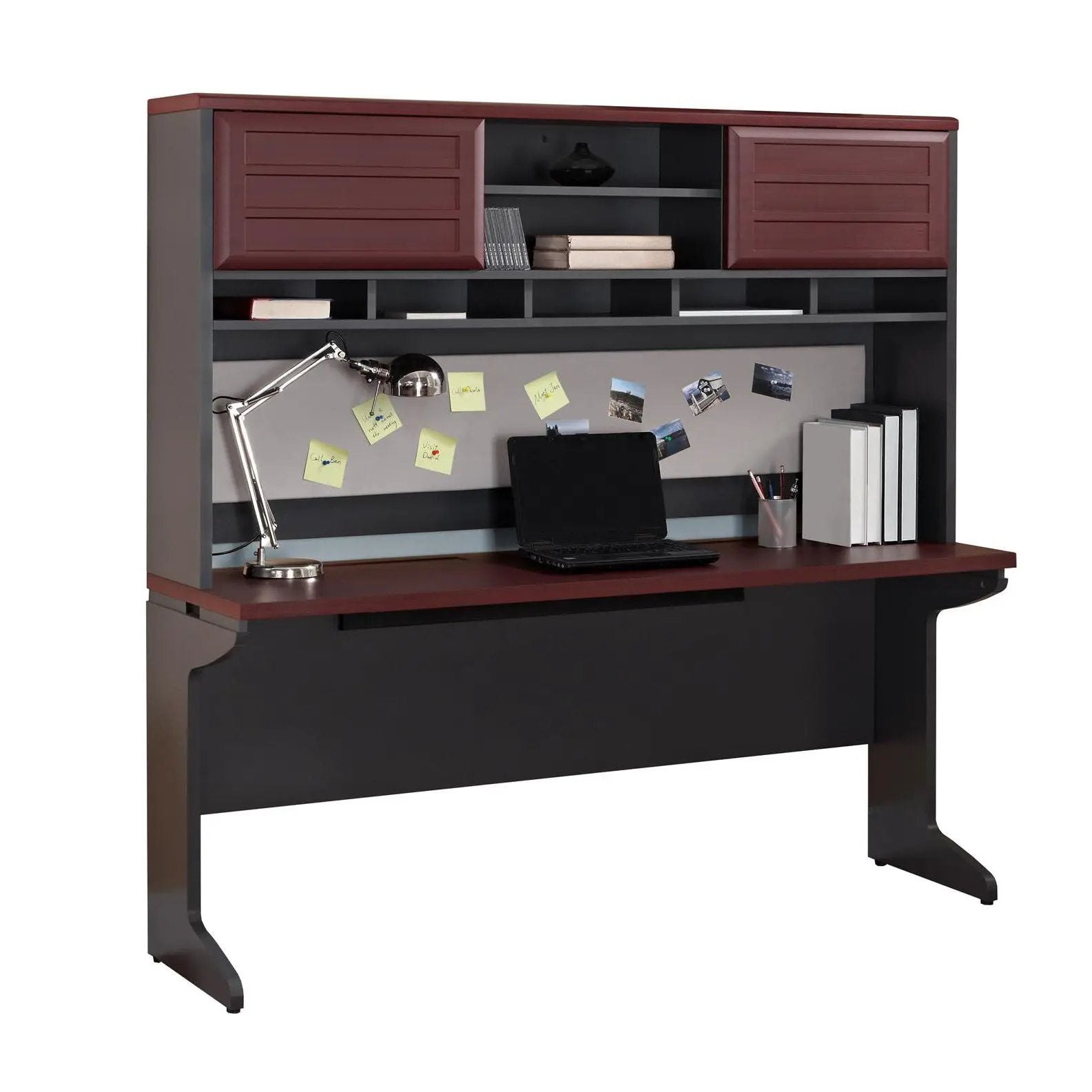 Pursuit - Hutch With Open And Concealed Compartments - Cherry by Unique Piece Furniture