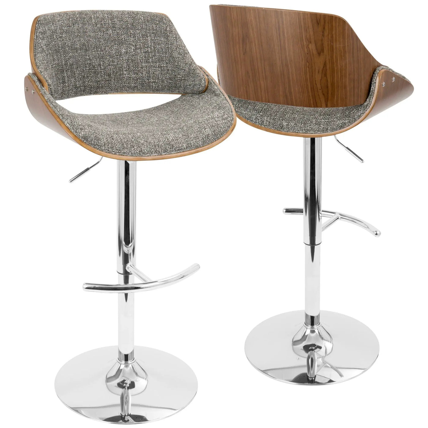 Fabrizzi - Mid Century Modern Adjustable Barstool With Swivel (Set of 2) by HouseOfZazla