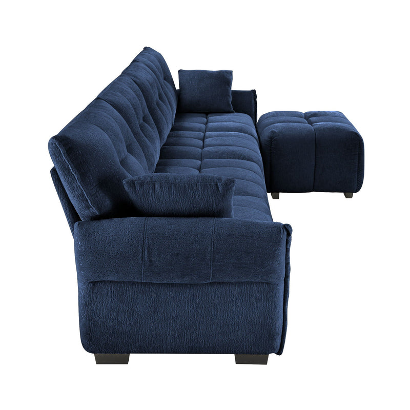Sofa Set With Ottoman And Pillows, Textured, High Resilience Cushions by HouseOfZazla