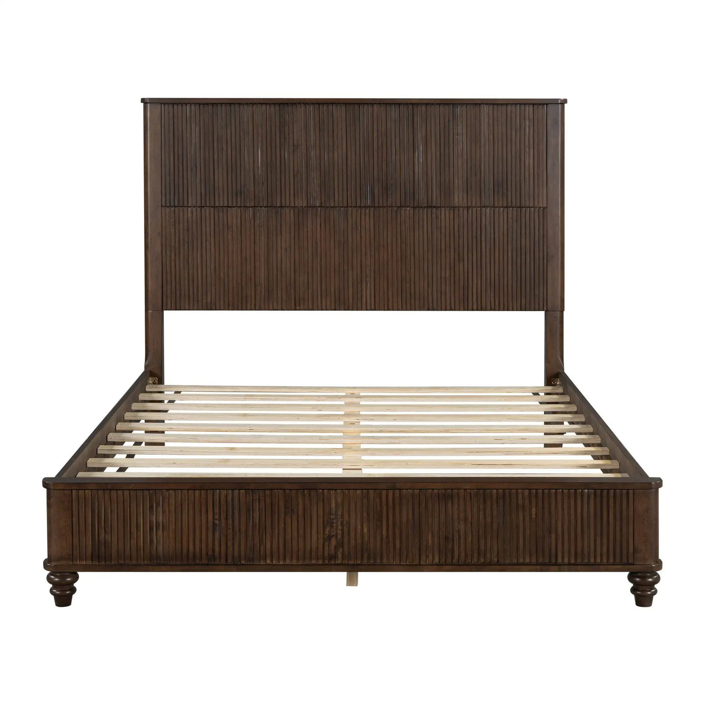 Platform Bed Frame With Tall Headboard by HouseOfZazla