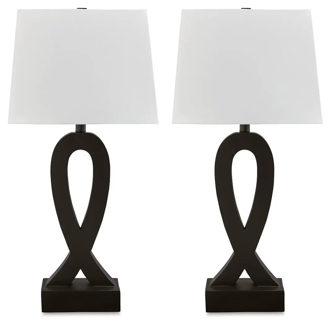 Markellton - Poly Table Lamp (Set of 2) - Black by Unique Piece Furniture