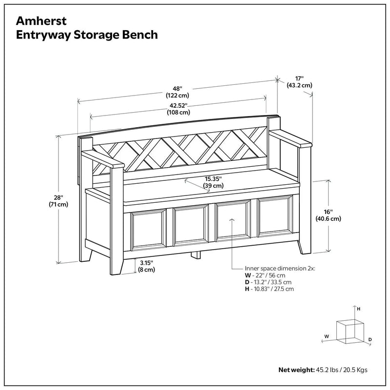 Amherst - Entryway Storage Bench - Hickory Brown by Unique Piece Furniture