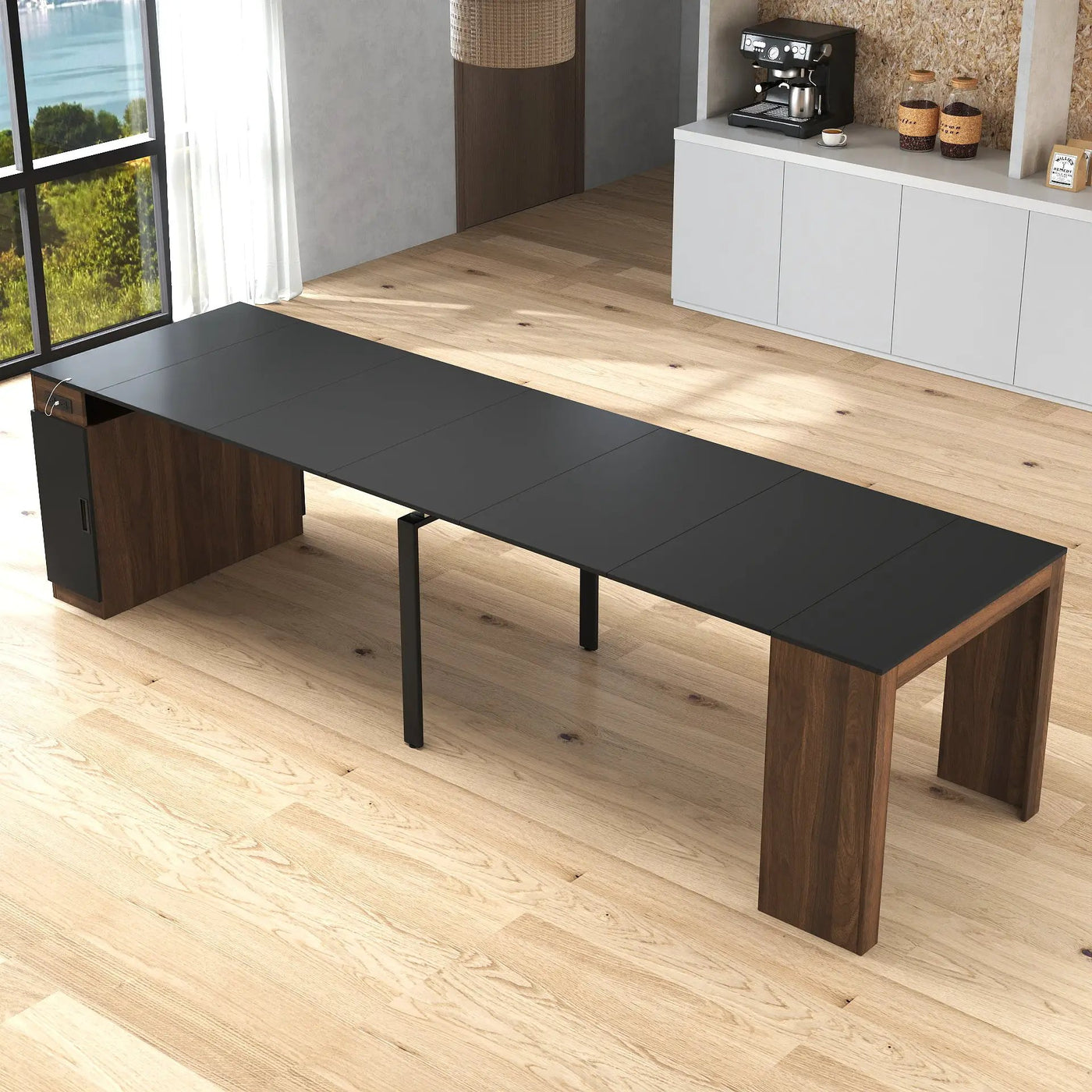 Modern Multifunctional Extendable Dining Table with Outlet by HouseOfZazla