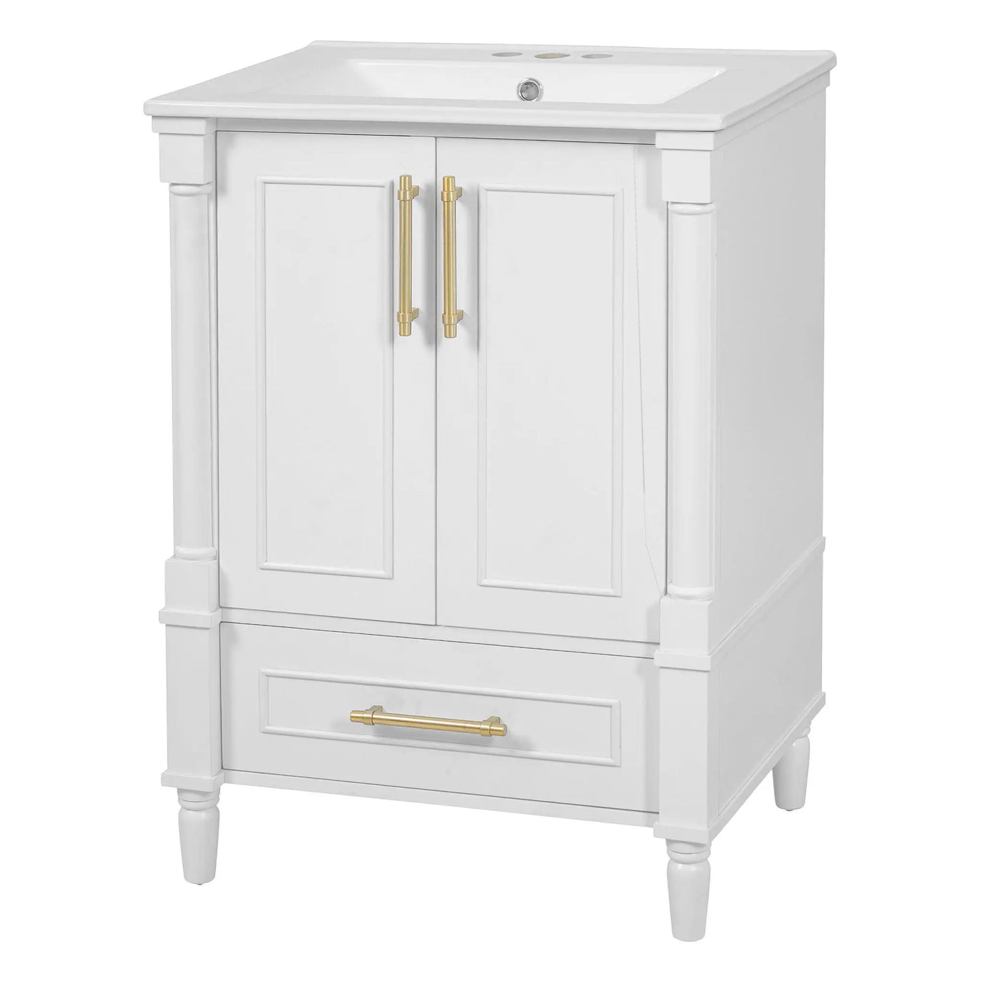 Bathroom Vanity With Ornate French Cylinder Legs, Soft Close Drawer by HouseOfZazla