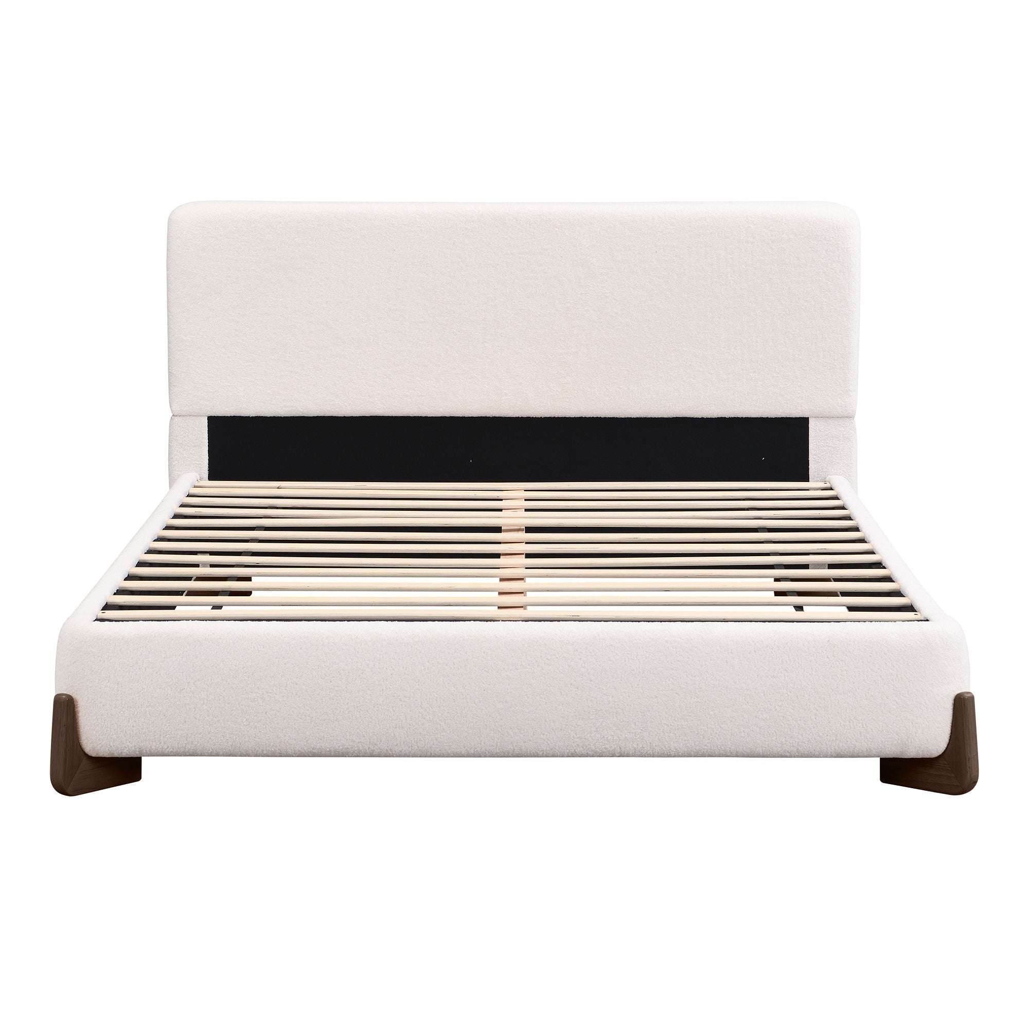Queen Size Elegant Terry Upholstered Bed - White by HouseOfZazla