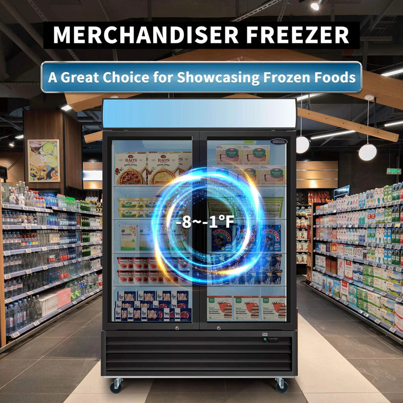 44.7 Cu.Ft Commercial Glass Door Merchandiser Freezer With LED Display (SAK39478) by SAKSBY WHOLESALE