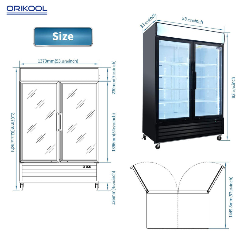 44.7 Cu.Ft Commercial Glass Door Merchandiser Freezer With LED Display (SAK39478) by SAKSBY WHOLESALE