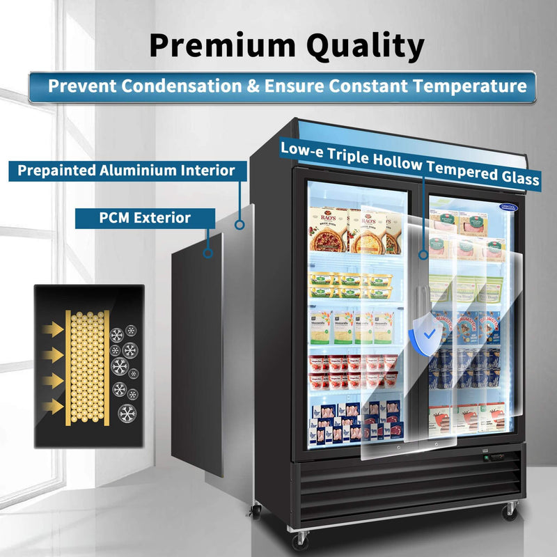 44.7 Cu.Ft Commercial Glass Door Merchandiser Freezer With LED Display (SAK39478) by SAKSBY WHOLESALE