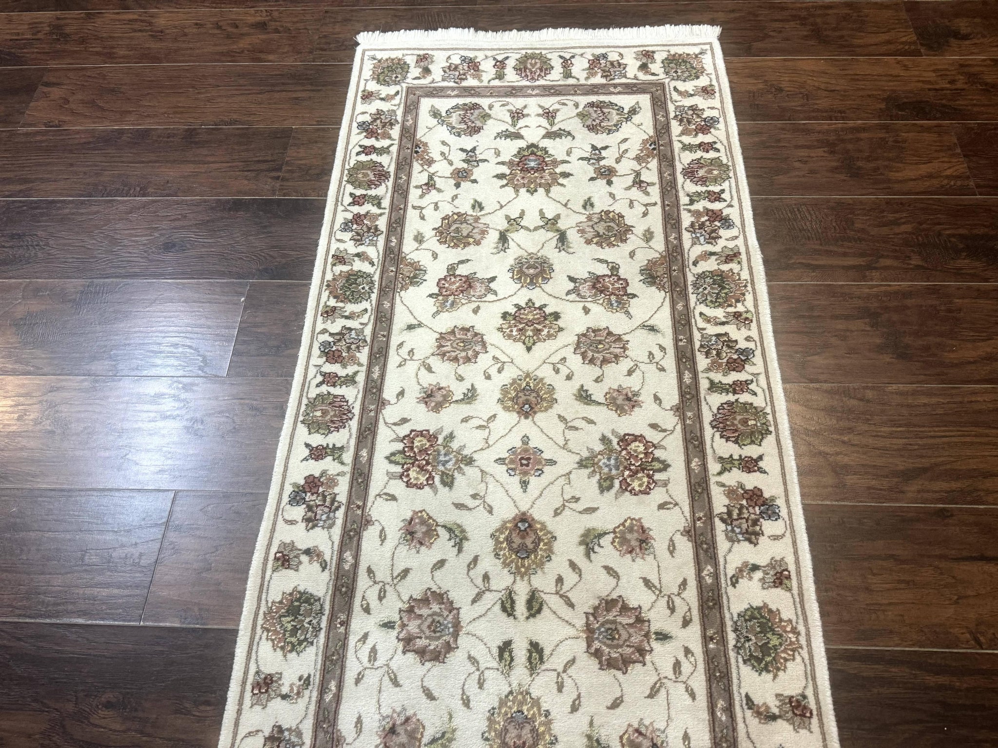 Pak Persian Runner Rug 2.6 x 8ft, Oriental Carpet for Hallway or Kitchen, Handmade, Wool and Silk Highlights by Jewel Rugs