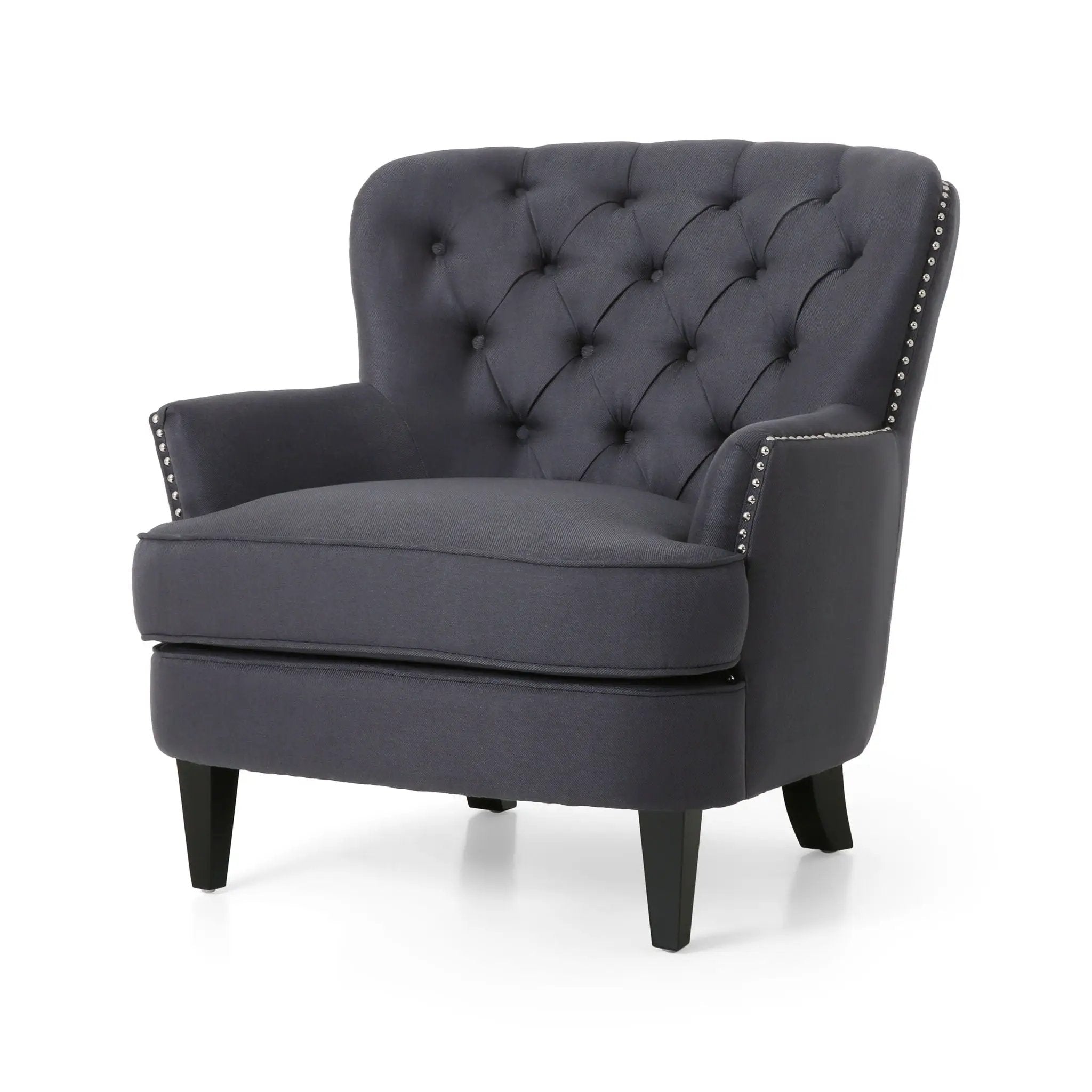 Enchante Living Room Set with Tufted Back Club Chair and Ottoman by HouseOfZazla