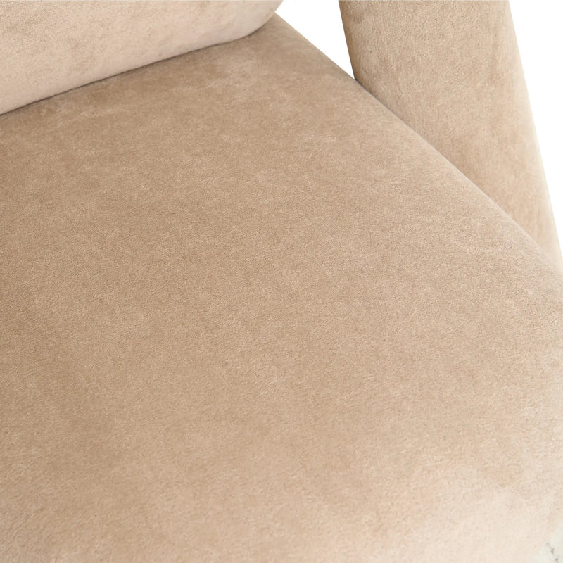 Stylish Dark Beige Velvet Lounge Chair by HouseOfZazla