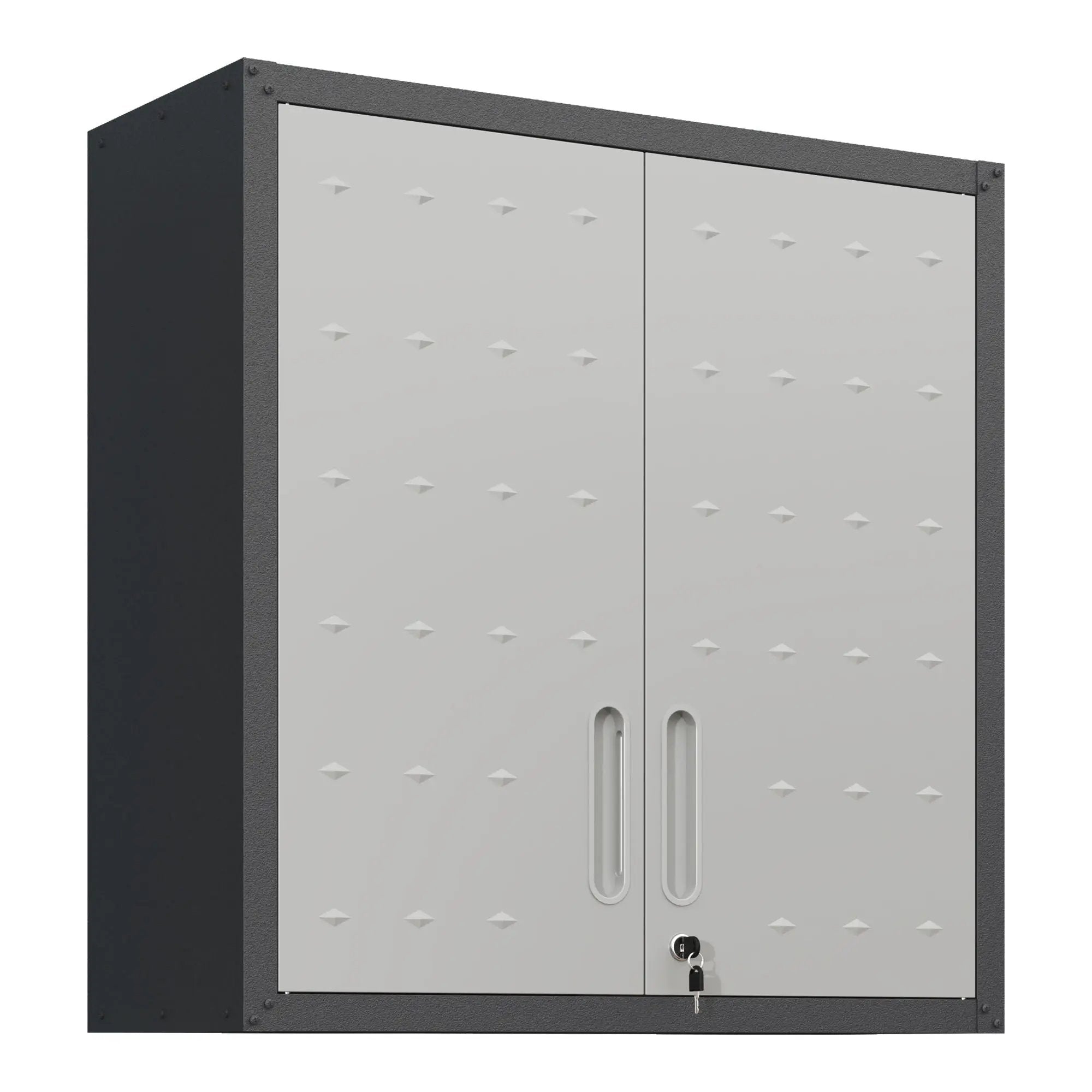 Metal Wall Mounted Tool Storage Cabinet With 2 Locking Doors, Adjustable Shelf, And Drawer by HouseOfZazla