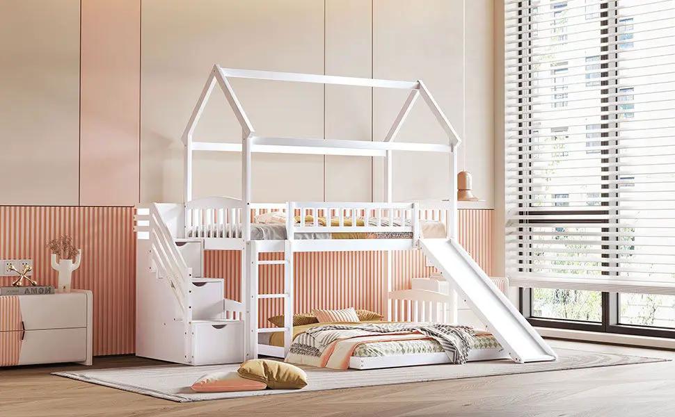 House Bunk Bed With Slide by HouseOfZazla