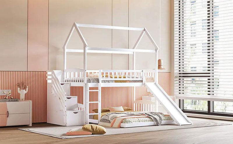 House Bunk Bed With Slide by HouseOfZazla