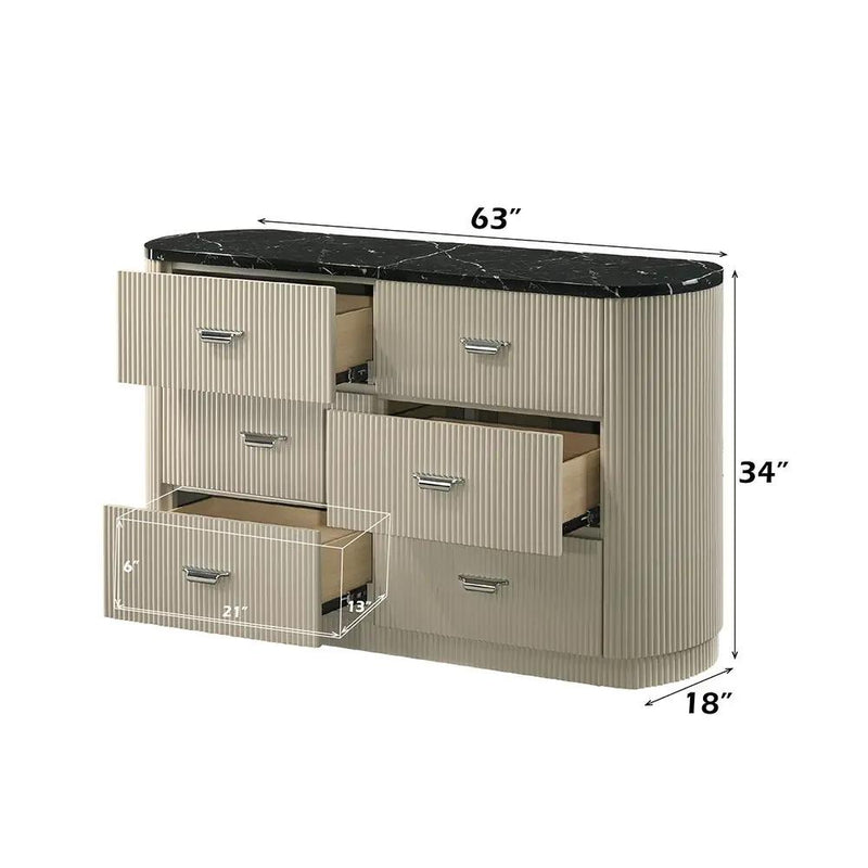Travonte - Dresser - Gray / Beige by Unique Piece Furniture