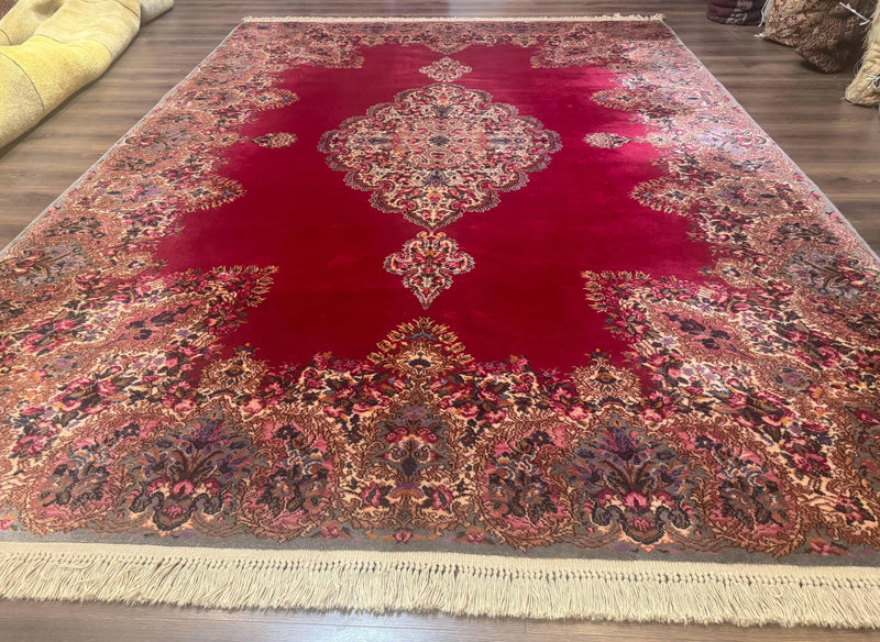 Karastan Rug 8.8 x12 Red Kirman #762, Original 700 Series, Vintage Karastan Carpet, Discontinued Karastan Rug, Karastan Wool Area Rug by Jewel Rugs