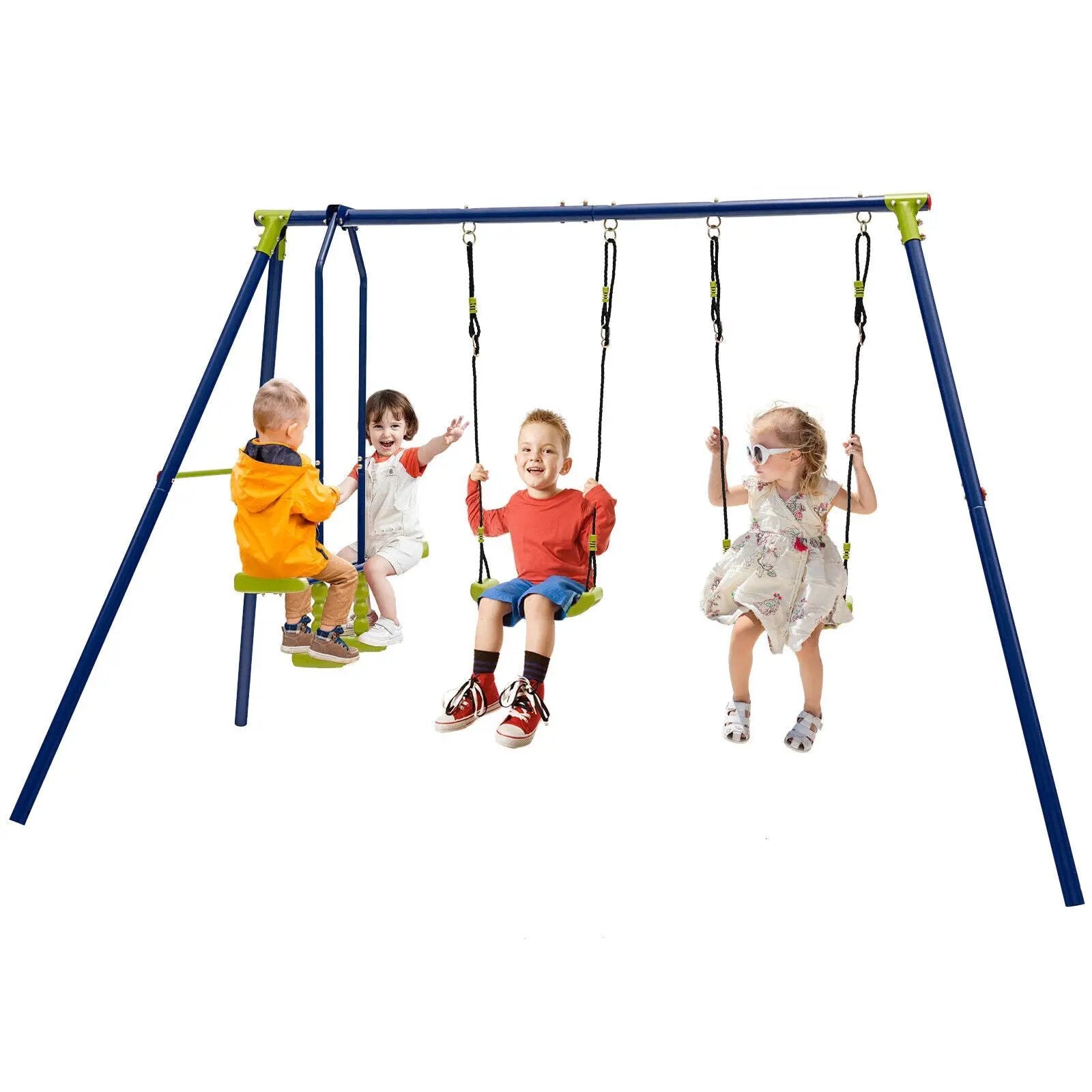 440 Pounds Kids Swing Set with Two Swings and One Glider by DirectDeals