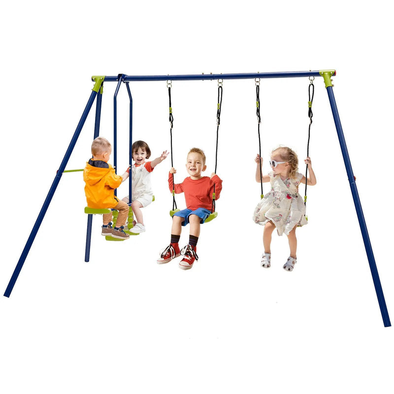 440 Pounds Kids Swing Set with Two Swings and One Glider by DirectDeals