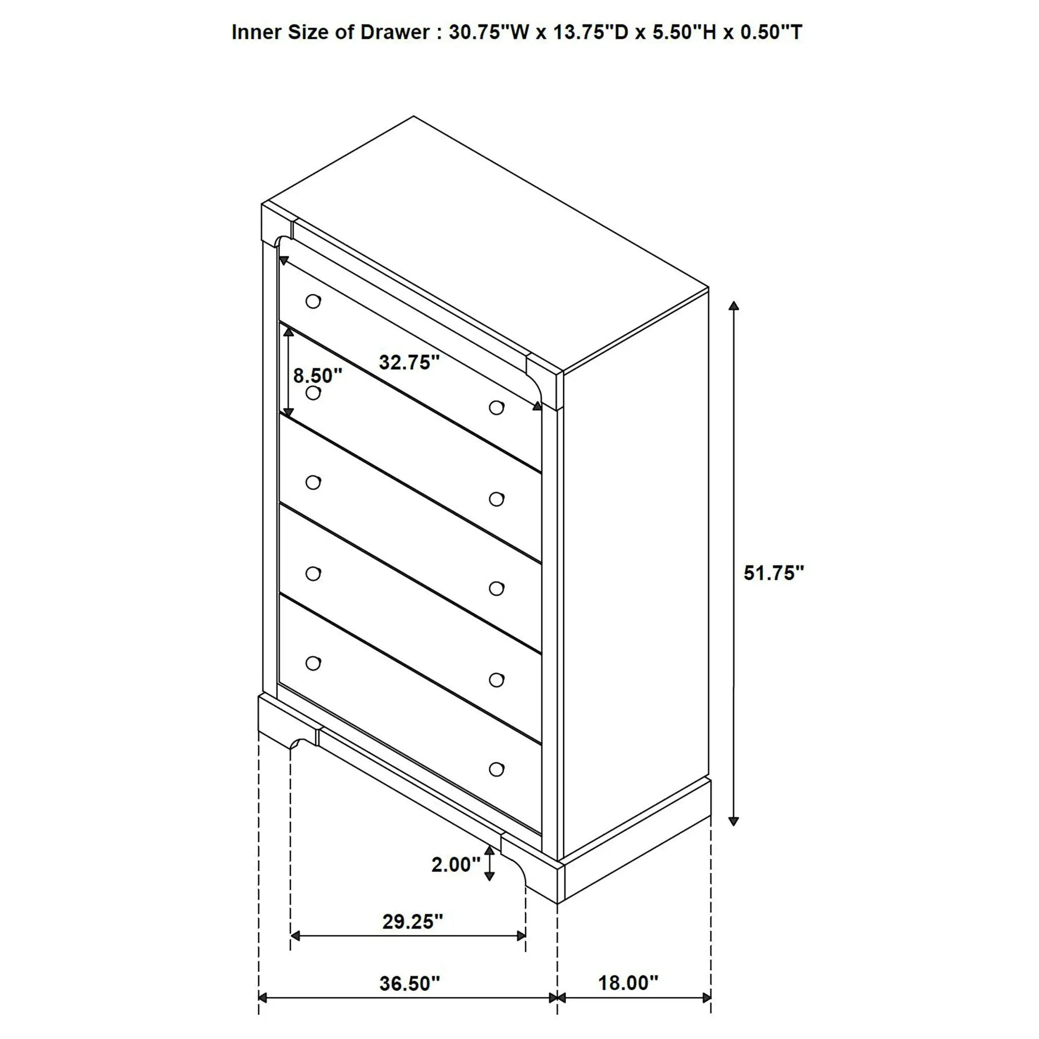 Harbington - 5 Drawer Chest - Chocolate