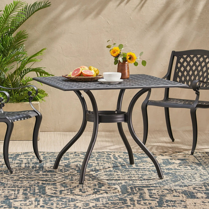 Arch Mesh Dining Table With Lightweight Frame - Black by HouseOfZazla