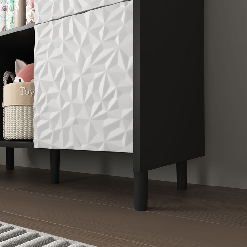 Modern Sideboard Buffet Cabinet With Doors And Unique Panel Styling by HouseOfZazla