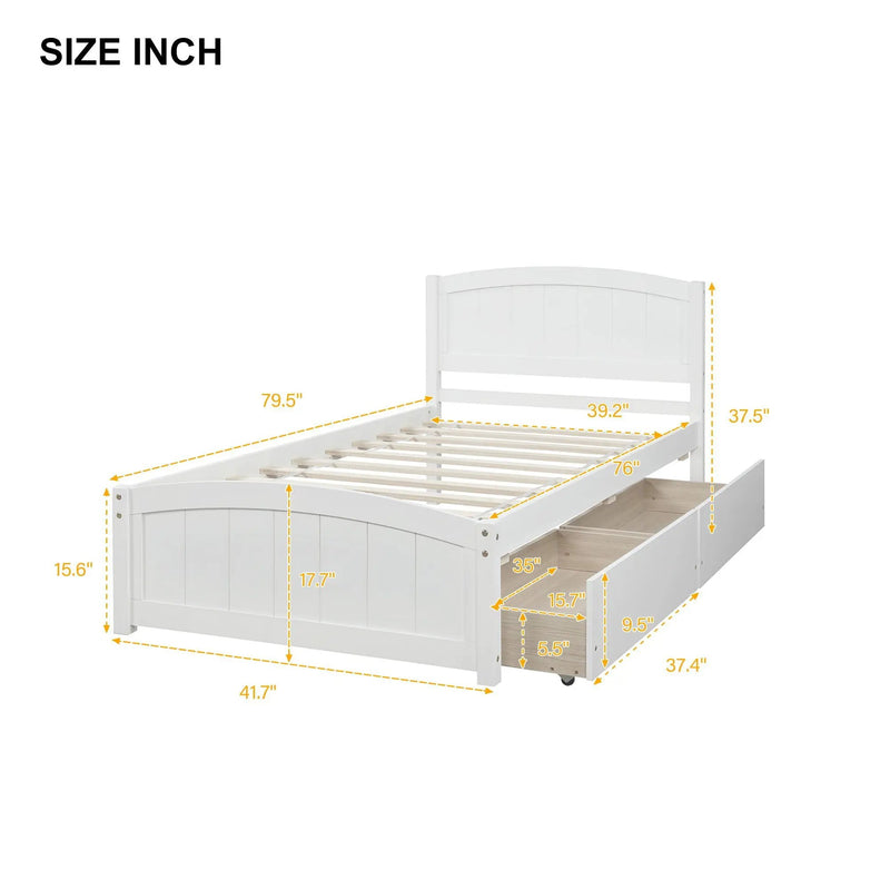 Platform Bed & Headboard, Footboard And Wood Slat Support by HouseOfZazla