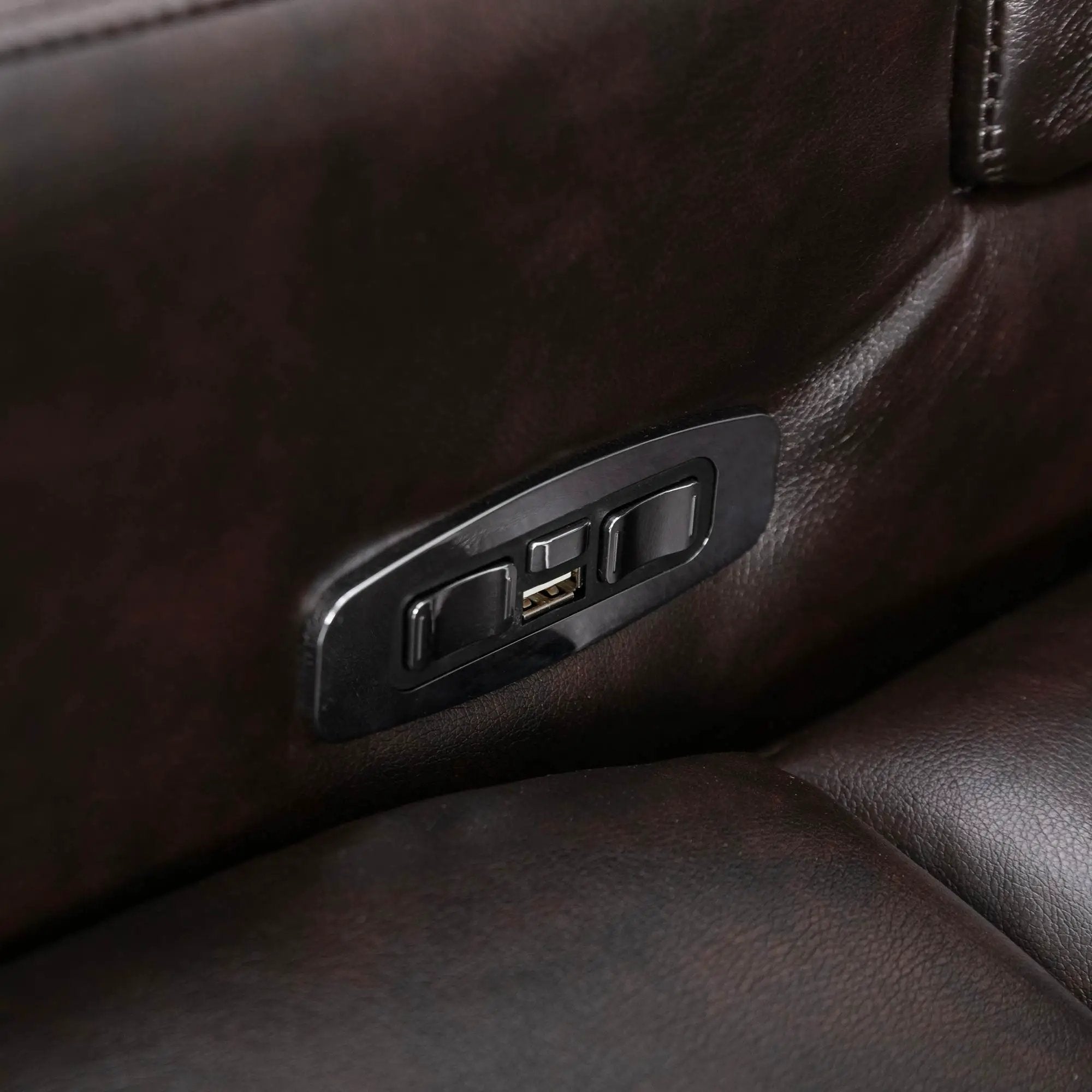 Power Recliner With Storage Arms, Cupholders, Swivel Tray Table And Cell Phone Stand - Brown by HouseOfZazla