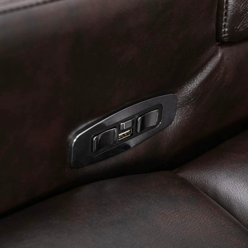 Power Recliner With Storage Arms, Cupholders, Swivel Tray Table And Cell Phone Stand - Brown by HouseOfZazla