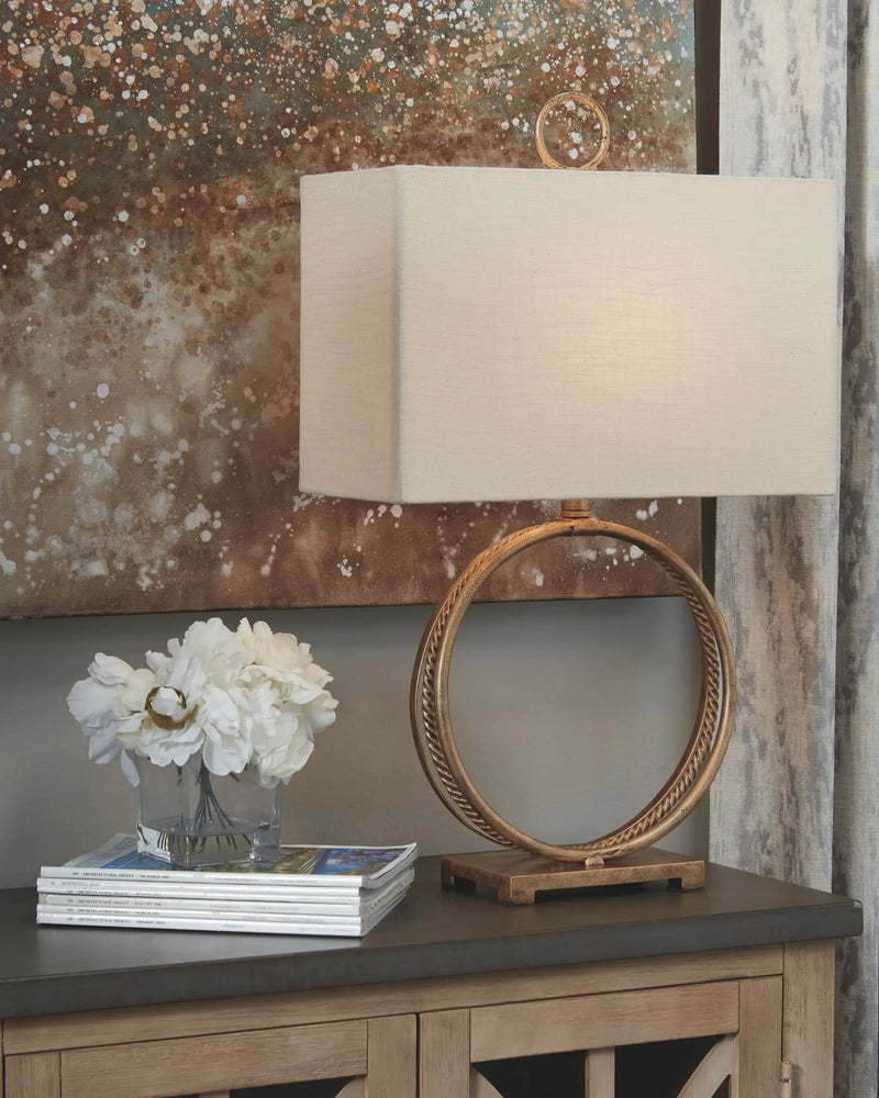 Mahala - Metal Table Lamp - Antique Gold Finish by Unique Piece Furniture