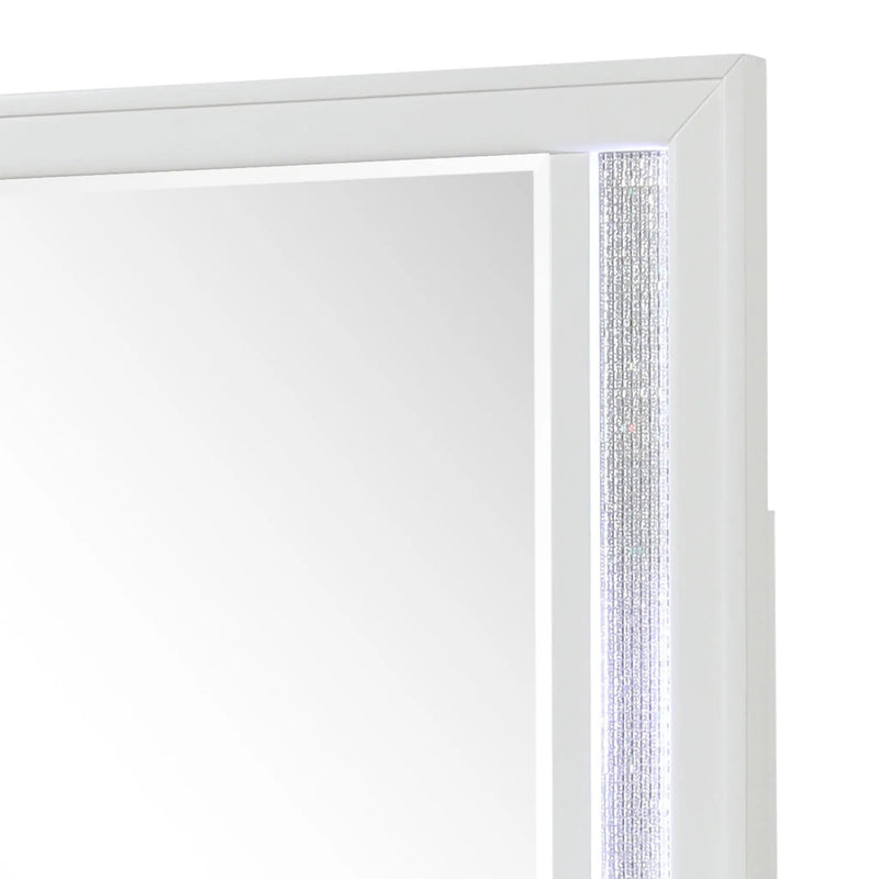 Abigale - Mirror For Dresser Top Made With LED (Includes Only Mirror) - White by HouseOfZazla
